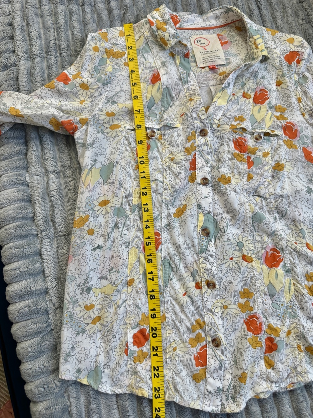 Anthropologie conversations #12 floral rayon button up blouse - Picture 7 of 8